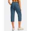 imageG GRADUAL Womens Capri Pants with 3 Zipper Pockets Lightweight Quick Dry Hiking Travel Capris Pants for Women Casual SummerDark Blue