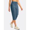 imageG GRADUAL Womens Capri Pants with 3 Zipper Pockets Lightweight Quick Dry Hiking Travel Capris Pants for Women Casual SummerDark Blue