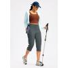 imageG GRADUAL Womens Capri Pants with 3 Zipper Pockets Lightweight Quick Dry Hiking Travel Capris Pants for Women Casual SummerDark Grey