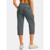 imageG GRADUAL Womens Capri Pants with 3 Zipper Pockets Lightweight Quick Dry Hiking Travel Capris Pants for Women Casual SummerDark Grey