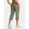 imageG GRADUAL Womens Capri Pants with 3 Zipper Pockets Lightweight Quick Dry Hiking Travel Capris Pants for Women Casual SummerGrey Sage