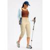 imageG GRADUAL Womens Capri Pants with 3 Zipper Pockets Lightweight Quick Dry Hiking Travel Capris Pants for Women Casual SummerKhaki