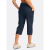 imageG GRADUAL Womens Capri Pants with 3 Zipper Pockets Lightweight Quick Dry Hiking Travel Capris Pants for Women Casual SummerNavy