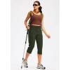 imageG GRADUAL Womens Capri Pants with 3 Zipper Pockets Lightweight Quick Dry Hiking Travel Capris Pants for Women Casual SummerOlive