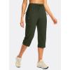 imageG GRADUAL Womens Capri Pants with 3 Zipper Pockets Lightweight Quick Dry Hiking Travel Capris Pants for Women Casual SummerOlive
