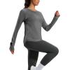 imageG Gradual Long Sleeve Workout Tops for Women Quick Dry Lightweight Running Athletic Shirts with Zip Pocket Moisture WickingGrey