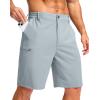 imageG Gradual Mens Casual Shorts 7 9 5 Lightweight 4 Pockets Stretch QuickDry Summer Shorts for Golf Work Hiking TripsLight Grey