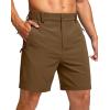 imageG Gradual Mens Shorts 7 5 9 Lightewight Casual Shorts for Men Hiking Golf Shorts with 3 Zipper PocketsDark Brown