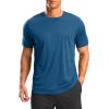 imageG Gradual Mens Workout Shirts Quick Dry Athletic Running TShirts Lightweight Moisture Wicking Short Sleeve Sports Gym TopsDark Grey Blue