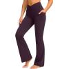 imageG Gradual Womens Flare Leggings Crossover Yoga Pants 2930532 High Waist Bell Bottom Pants for Women with PocketsWine