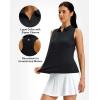 imageG Gradual Womens Golf Shirt Racerback Tank Zip Up Athletic Sleeveless Top Tennis Pickleball Cooling Polo Shirts LightweightHeather Carbon