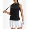imageG Gradual Womens Golf Shirt Racerback Tank Zip Up Athletic Sleeveless Top Tennis Pickleball Cooling Polo Shirts LightweightHeather Carbon