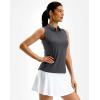 imageG Gradual Womens Golf Shirt Racerback Tank Zip Up Athletic Sleeveless Top Tennis Pickleball Cooling Polo Shirts LightweightHeather Charcoal Grey