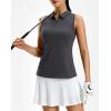 imageG Gradual Womens Golf Shirt Racerback Tank Zip Up Athletic Sleeveless Top Tennis Pickleball Cooling Polo Shirts LightweightHeather Charcoal Grey