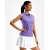 imageG Gradual Womens Golf Shirt Racerback Tank Zip Up Athletic Sleeveless Top Tennis Pickleball Cooling Polo Shirts LightweightHeather Dark Purple