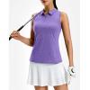 imageG Gradual Womens Golf Shirt Racerback Tank Zip Up Athletic Sleeveless Top Tennis Pickleball Cooling Polo Shirts LightweightHeather Dark Purple