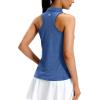 imageG Gradual Womens Golf Shirt Racerback Tank Zip Up Athletic Sleeveless Top Tennis Pickleball Cooling Polo Shirts LightweightHeather Deep Blue