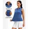 imageG Gradual Womens Golf Shirt Racerback Tank Zip Up Athletic Sleeveless Top Tennis Pickleball Cooling Polo Shirts LightweightHeather Deep Blue