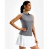 imageG Gradual Womens Golf Shirt Racerback Tank Zip Up Athletic Sleeveless Top Tennis Pickleball Cooling Polo Shirts LightweightHeather Grey