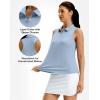 imageG Gradual Womens Golf Shirt Racerback Tank Zip Up Athletic Sleeveless Top Tennis Pickleball Cooling Polo Shirts LightweightHeather Grey Blue