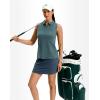 imageG Gradual Womens Golf Shirt Racerback Tank Zip Up Athletic Sleeveless Top Tennis Pickleball Cooling Polo Shirts LightweightHeather Grey Sage