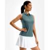 imageG Gradual Womens Golf Shirt Racerback Tank Zip Up Athletic Sleeveless Top Tennis Pickleball Cooling Polo Shirts LightweightHeather Grey Sage
