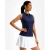 imageG Gradual Womens Golf Shirt Racerback Tank Zip Up Athletic Sleeveless Top Tennis Pickleball Cooling Polo Shirts LightweightHeather Navy