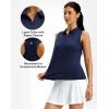 imageG Gradual Womens Golf Shirt Racerback Tank Zip Up Athletic Sleeveless Top Tennis Pickleball Cooling Polo Shirts LightweightHeather Navy