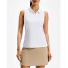 imageG Gradual Womens Golf Shirt Racerback Tank Zip Up Athletic Sleeveless Top Tennis Pickleball Cooling Polo Shirts LightweightHeather White