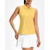 imageG Gradual Womens Golf Shirt Racerback Tank Zip Up Athletic Sleeveless Top Tennis Pickleball Cooling Polo Shirts LightweightHeather Yellow
