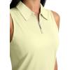 imageG Gradual Womens Golf Shirt Sleeveless Zip Up Polo Shirts for Women Collared Lightweight Tennis Athletic Tank TopLight Yellow