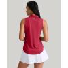 imageG Gradual Womens Golf Shirt Sleeveless Zip Up Polo Shirts for Women Collared Lightweight Tennis Athletic Tank TopRed