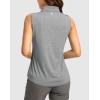imageG Gradual Womens Golf Shirts Lightweight 14 Zip Collared Tank Top Sleeveless Polo Shirts for Tennis Pickleball CasualHeather Grey