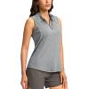 imageG Gradual Womens Golf Shirts Lightweight 14 Zip Collared Tank Top Sleeveless Polo Shirts for Tennis Pickleball CasualHeather Grey