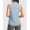 imageG Gradual Womens Golf Shirts Lightweight 14 Zip Collared Tank Top Sleeveless Polo Shirts for Tennis Pickleball CasualHeather Grey Blue