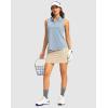 imageG Gradual Womens Golf Shirts Lightweight 14 Zip Collared Tank Top Sleeveless Polo Shirts for Tennis Pickleball CasualHeather Grey Blue