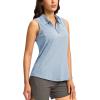 imageG Gradual Womens Golf Shirts Lightweight 14 Zip Collared Tank Top Sleeveless Polo Shirts for Tennis Pickleball CasualHeather Grey Blue
