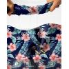 imageG Gradual Womens High Waisted Swim Board Shorts 11 Knee Length Beach Swimming Long Shorts for Women with Pockets LinerNavy Flower