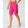 imageG Gradual Womens High Waisted Swim Board Shorts 11 Knee Length Beach Swimming Long Shorts for Women with Pockets LinerRosy