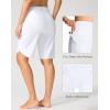 imageG Gradual Womens High Waisted Swim Board Shorts 11 Knee Length Beach Swimming Long Shorts for Women with Pockets LinerWhite