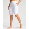 imageG Gradual Womens High Waisted Swim Board Shorts 11 Knee Length Beach Swimming Long Shorts for Women with Pockets LinerWhite