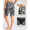 imageG Gradual Womens High Waisted Swim Board Shorts 11 Knee Length Beach Swimming Long Shorts for Women with Pockets LinerWhite Flower