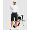 imageMens Golf Shorts with 5 Pockets 11 Inseam Stretch Quick Dry Casual Work Dress Shorts for MenBlack