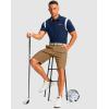 imageMens Golf Shorts with 5 Pockets 11 Inseam Stretch Quick Dry Casual Work Dress Shorts for MenDark Khaki