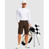 imageMens Golf Shorts with 5 Pockets 11 Inseam Stretch Quick Dry Casual Work Dress Shorts for MenTdark Brown