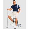 imageMens Golf Shorts with 5 Pockets 11 Inseam Stretch Quick Dry Casual Work Dress Shorts for MenWbeige