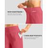 imageWomens Athletic Shorts with Zipper Pocket 7 High Waisted Stretchy Bermuda Shorts for Women Workout Running CasualBriar Rose