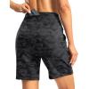 imageWomens Athletic Shorts with Zipper Pocket 7 High Waisted Stretchy Bermuda Shorts for Women Workout Running CasualGrey Camo