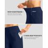 imageWomens Athletic Shorts with Zipper Pocket 7 High Waisted Stretchy Bermuda Shorts for Women Workout Running CasualNavy