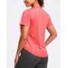 imageWomens Workout Tops VNeck Short Sleeve UPF 50 Sun Shirt Moisture Wicking Quick Dry Top for Gym Running AthleticHeather Brick Red